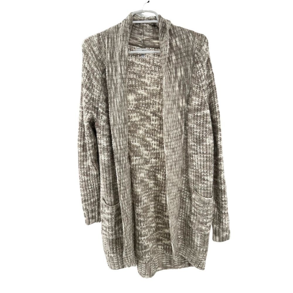 Sonoma open front neutral long cardigan medium casual layering knit